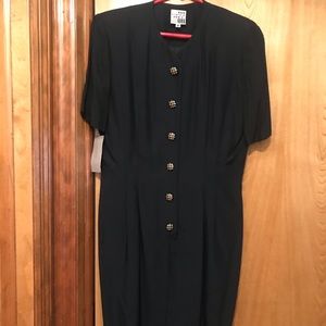 Black Business Dress With Classy Buttons